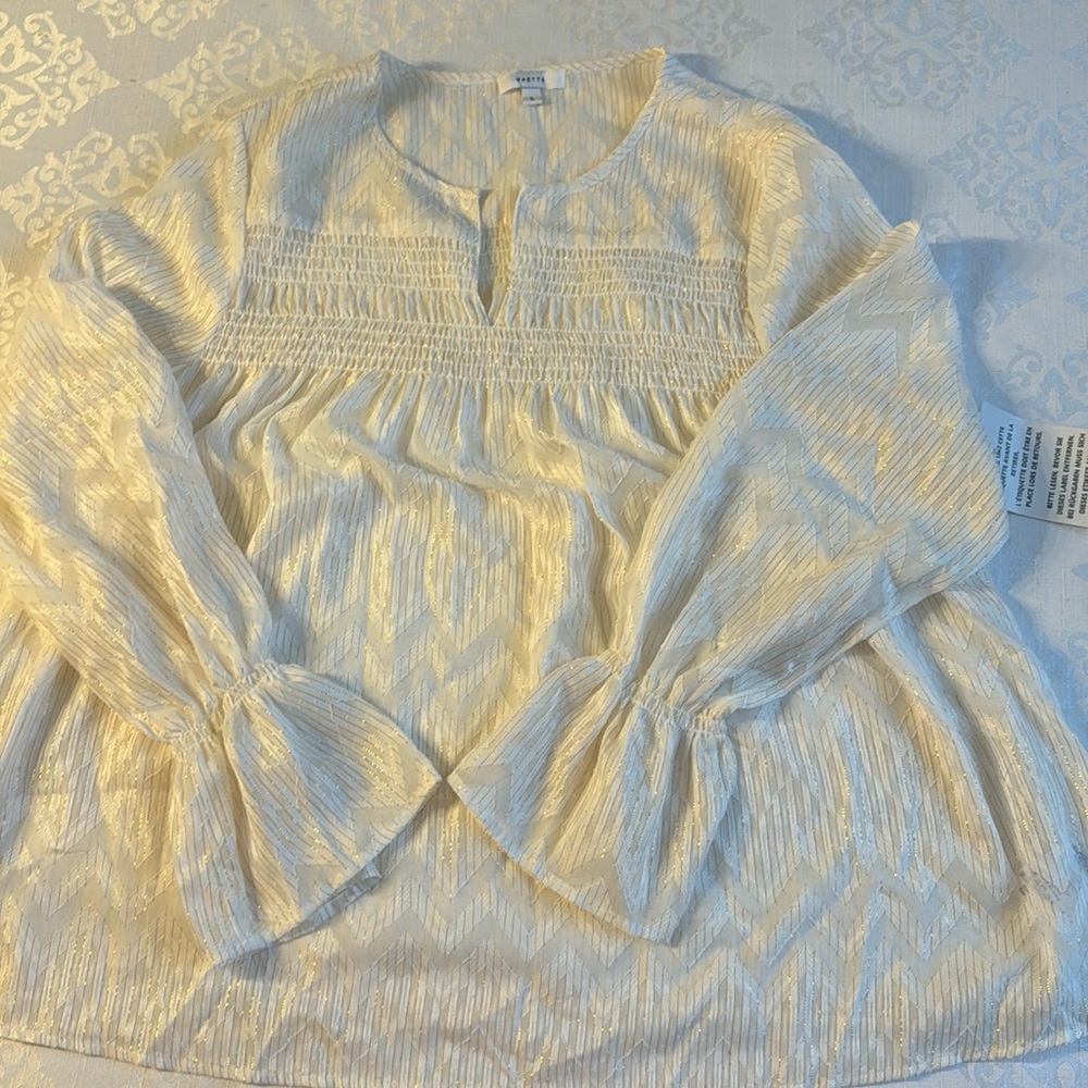 Maette large cream/gold blouse